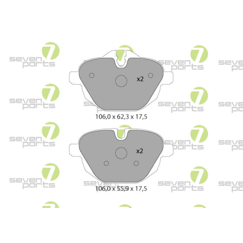 Bremsbelagsatz Scheibenbremse 7 Seven Parts SVP26320 f&uuml;r Bmw Mini 1. Hinterachse