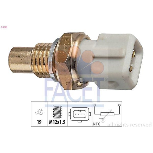 Sensor K&uuml;hlmitteltemperatur Facet 7.3191 Made In Italy - Oe Equivalent f&uuml;r Opel