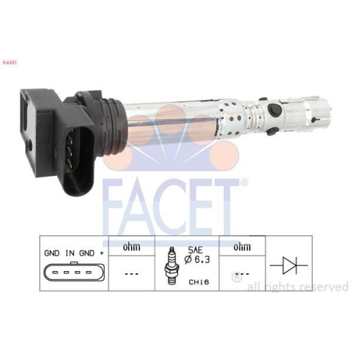 Z&uuml;ndspule Facet 9.6331 Oe Equivalent f&uuml;r Seat Skoda VW Hitachi