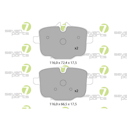 Bremsbelagsatz Scheibenbremse 7 Seven Parts SVP26330 f&uuml;r Bmw Mini 1. Hinterachse