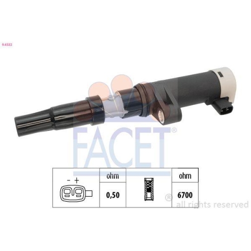 Z&uuml;ndspule Facet 9.6332 Oe Equivalent f&uuml;r Lada Nissan Opel Renault Vauxhall Dacia