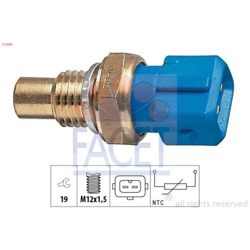 Sensor K&uuml;hlmitteltemperatur Facet 7.3194 Made In Italy - Oe Equivalent f&uuml;r Volvo