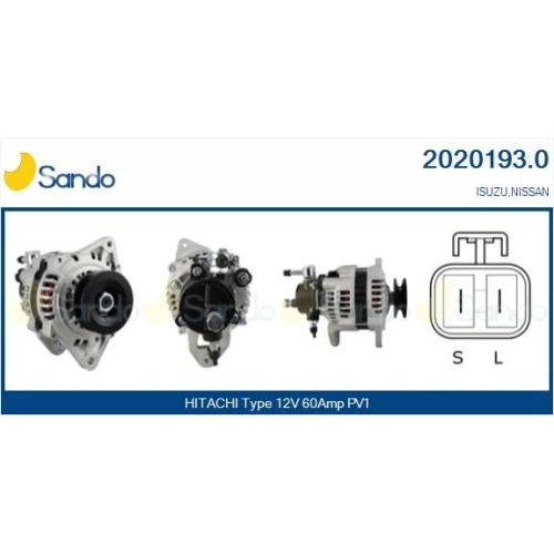 Generator Sando 2020193.0 f&uuml;r Isuzu Hitachi