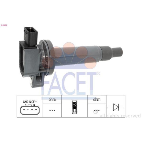 Z&uuml;ndspule Facet 9.6359 Oe Equivalent f&uuml;r Citro&euml;n Peugeot Toyota Hitachi