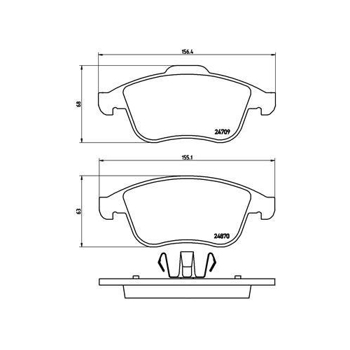 Bremsbelagsatz Scheibenbremse Brembo P68045 Prime Line f&uuml;r Renault Vorderachse