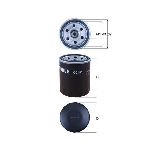 Oil Filter Mahle OC 495 for Mercedes Benz Mercedes Benz Mitsubishi Smart