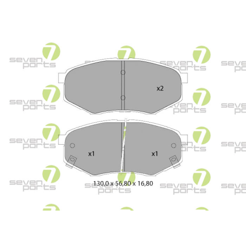 Bremsbelagsatz Scheibenbremse 7 Seven Parts SVP26410 f&uuml;r Hyundai Kia