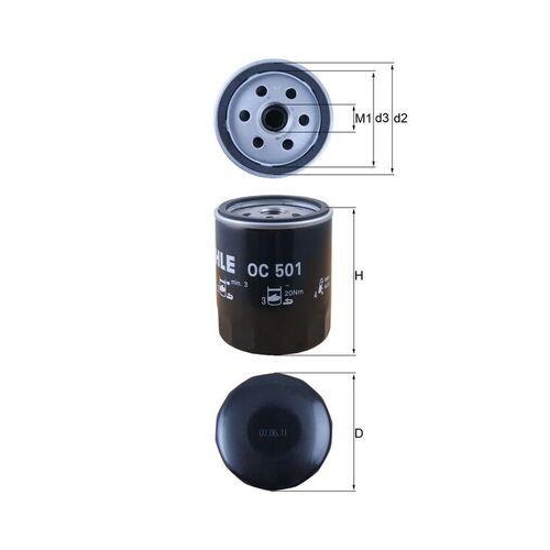 &Ouml;lfilter Mahle OC 501 f&uuml;r Alfa Romeo Audi Chrysler Citro&euml;n Dodge Fiat Ford Gmc