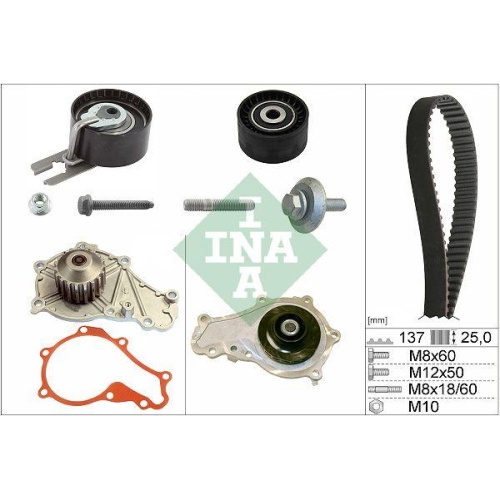 Wasserpumpe + Zahnriemensatz Schaeffler Ina 530 0375 30 f&uuml;r Bmw Citro&euml;n Fiat