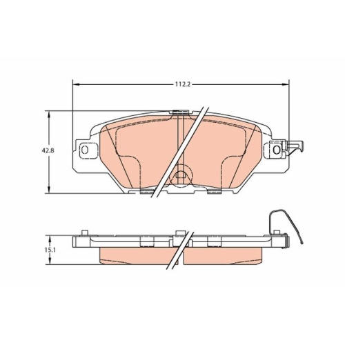 Bremsbelagsatz Scheibenbremse Trw GDB2163 f&uuml;r Mazda Hinterachse