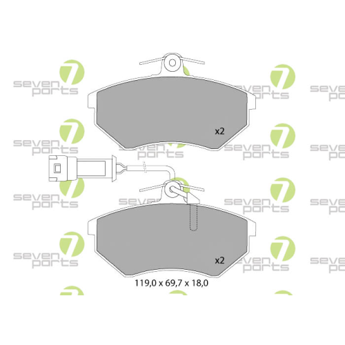 Bremsbelagsatz Scheibenbremse 7 Seven Parts SVP26480 f&uuml;r Vorderachse