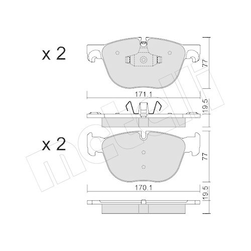 Bremsbelagsatz Scheibenbremse Metelli 22-0770-0 f&uuml;r Bmw Vorderachse