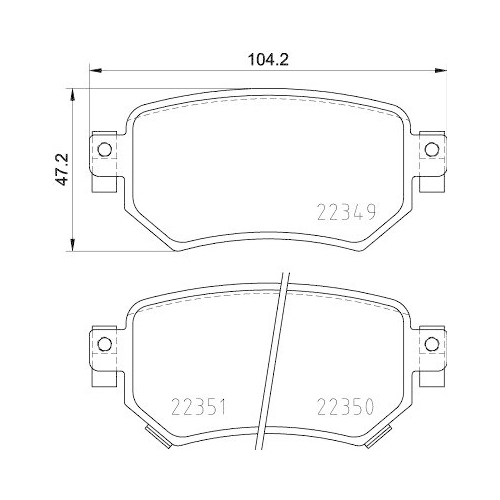 Bremsbelagsatz Scheibenbremse Hella 8DB 355 025-561 f&uuml;r Mazda Amc Mazda (faw)