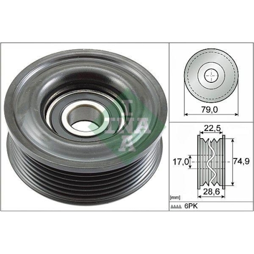 Umlenk /führungsrolle Keilrippenriemen Schaeffler Ina 532 0721 10 für Mazda