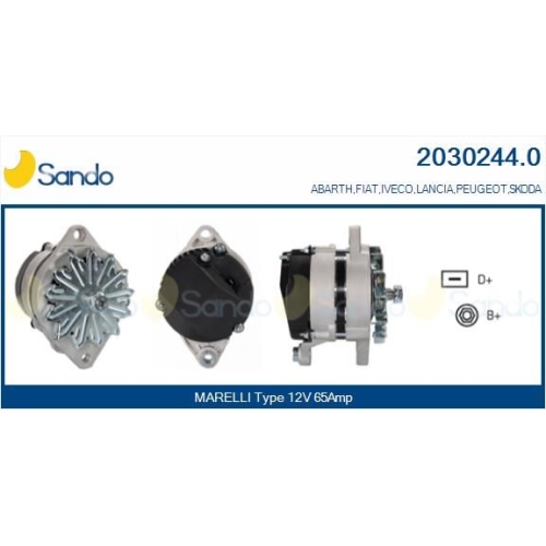 Generator Sando 2030244.0 f&uuml;r Alfa Romeo Fiat Ferrari Agri