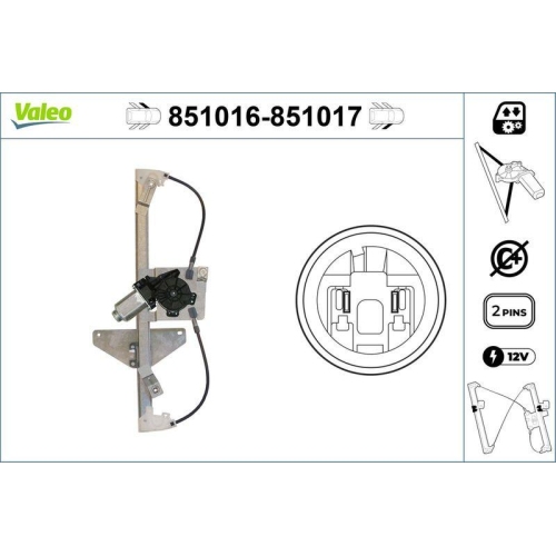 Fensterheber Valeo 851016 für Citroën Vorne Links