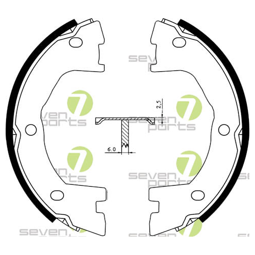 Bremsbackensatz Feststellbremse 7 Seven Parts SVG10808 f&uuml;r Hinterachse
