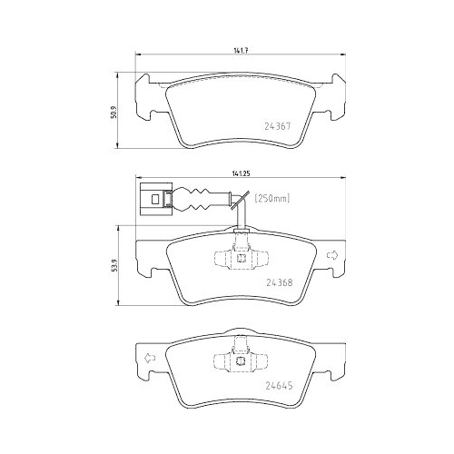 Bremsbelagsatz Scheibenbremse Hella 8DB 355 025-761 f&uuml;r Audi Seat Skoda VW