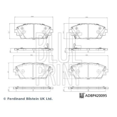 Bremsbelagsatz Scheibenbremse Blue Print ADBP420095 f&uuml;r Mazda Vorderachse