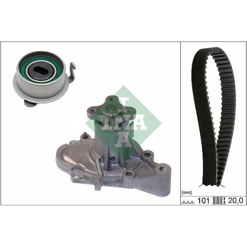 Wasserpumpe + Zahnriemensatz Schaeffler Ina 530 0355 30 f&uuml;r Hyundai Kia