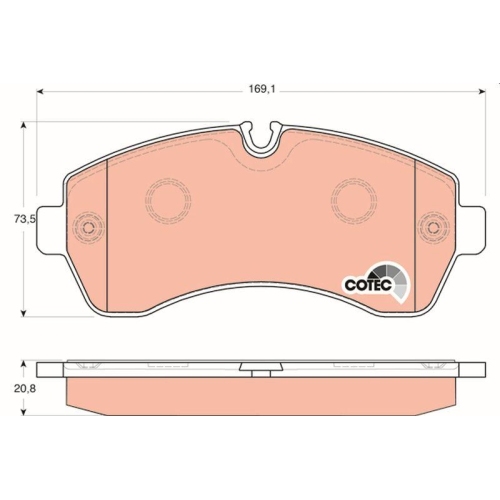 Bremsbelagsatz Scheibenbremse Trw GDB1696 Cotec f&uuml;r VW Mercedes Benz Vorderachse