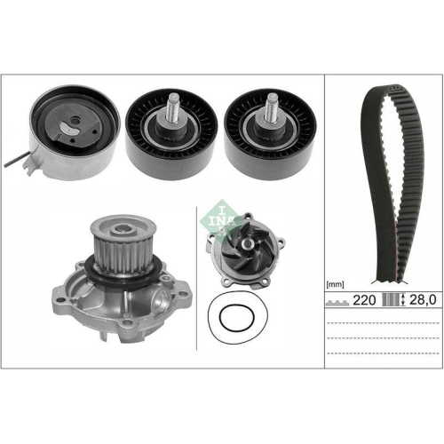 Wasserpumpe + Zahnriemensatz Schaeffler Ina 530 0456 30 f&uuml;r Chrysler
