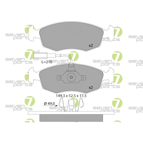 Bremsbelagsatz Scheibenbremse 7 Seven Parts SVP26673 f&uuml;r Fiat 1. Vorderachse
