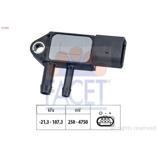 Sensor Abgasdruck Facet 10.3265 Made In Italy - Oe Equivalent f&uuml;r Audi Seat VW