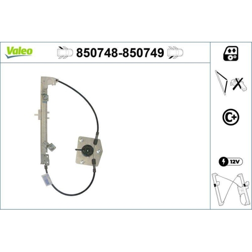 Fensterheber Valeo 850748 für Fiat Hinten Links