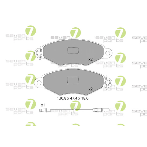 Bremsbelagsatz Scheibenbremse 7 Seven Parts SVP19551 f&uuml;r Nissan Renault