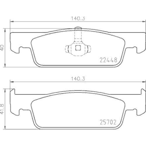 Bremsbelagsatz Scheibenbremse Hella 8DB 355 031-551 f&uuml;r Dacia Vorderachse