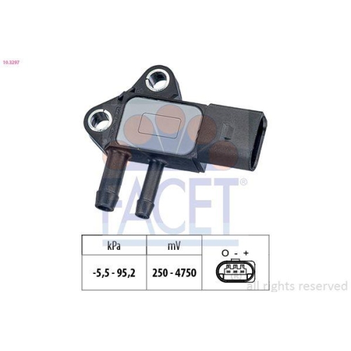 Sensor Abgasdruck Facet 10.3297 Made In Italy - Oe Equivalent f&uuml;r Audi Seat VW