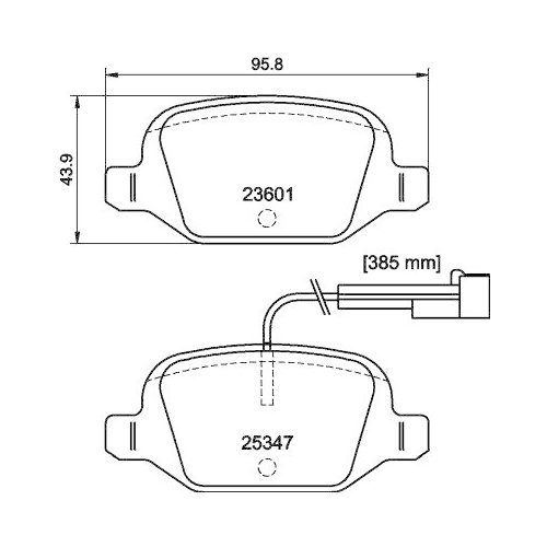 Bremsbelagsatz Scheibenbremse Hella 8DB 355 031-561 f&uuml;r Fiat Ferrari Abarth