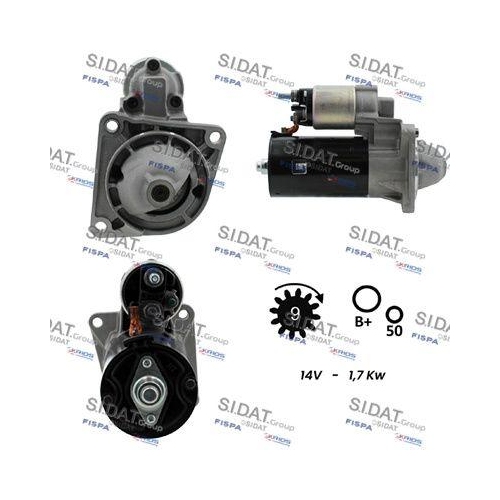 Starter Sidat S12BH0074 f&uuml;r Alfa Romeo Fiat Lancia