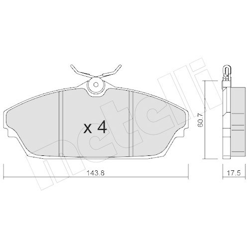 Bremsbelagsatz Scheibenbremse Metelli 22-0782-0 f&uuml;r Tata Vorderachse