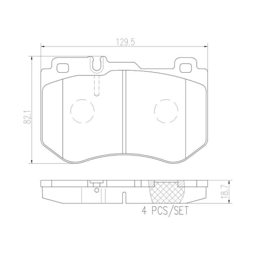 Bremsbelagsatz Scheibenbremse Brembo P50123 Prime Line f&uuml;r Mercedes Benz