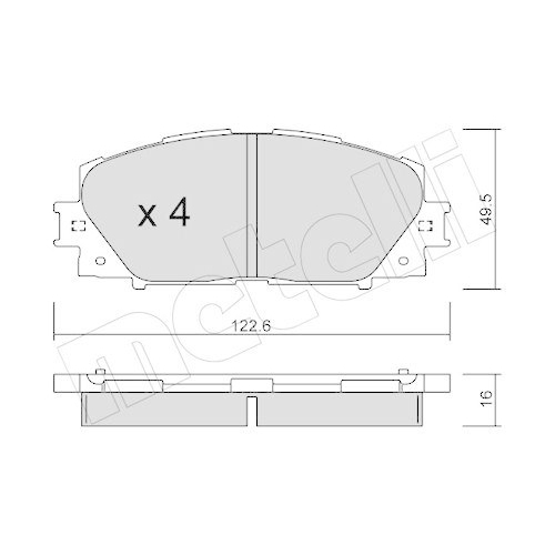 Bremsbelagsatz Scheibenbremse Metelli 22-0745-1 f&uuml;r Toyota Lexus Vorderachse