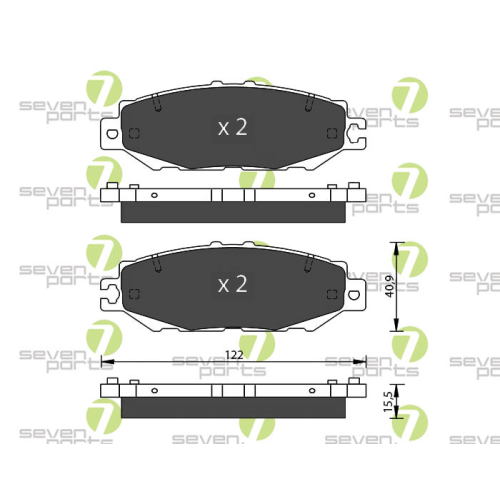 Bremsbelagsatz Scheibenbremse 7 Seven Parts SVP21260 f&uuml;r Lexus Toyota