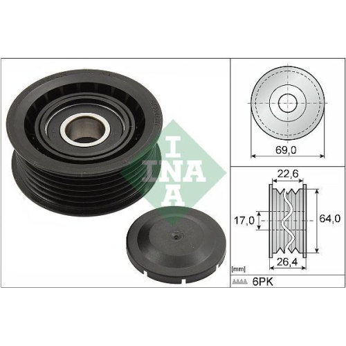 Umlenk /f&uuml;hrungsrolle Keilrippenriemen Ina 532 0160 10 f&uuml;r Audi Bmw Chrysler VW