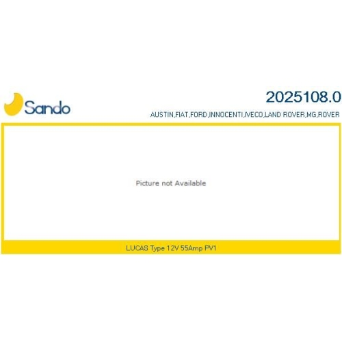 Generator Sando 2025108.0 f&uuml;r Ford Mitsubishi Rover Massey Ferguson Perkins