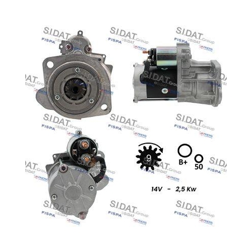 Starter Sidat S12HT0190 f&uuml;r Nissan Opel Renault Hitachi