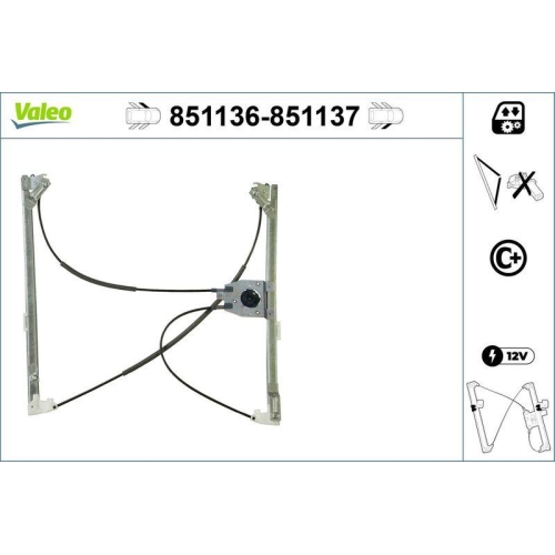 Fensterheber Valeo 851136 für Renault Vorne Links
