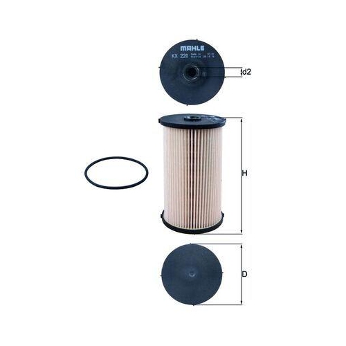 Kraftstofffilter Mahle KX 220D f&uuml;r Audi Seat Skoda VW Cupra