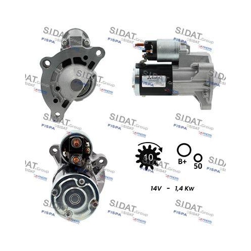 Starter Sidat S12MH0005 f&uuml;r Alfa Romeo Citro&euml;n Fiat Lancia Mitsubishi Peugeot