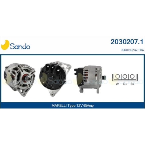 Generator Sando 2030207.1 f&uuml;r Perkins Jcb Caterpillar