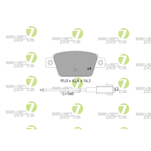 Bremsbelagsatz Scheibenbremse 7 Seven Parts SVP21082 f&uuml;r Alfa Romeo Chrysler