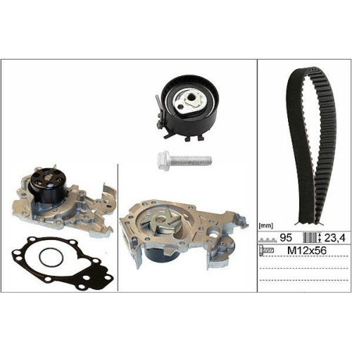 Wasserpumpe + Zahnriemensatz Schaeffler Ina 530 0195 30 f&uuml;r Nissan Renault Dacia