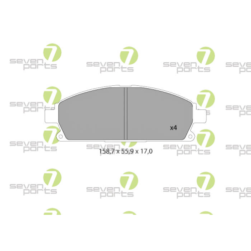 Bremsbelagsatz Scheibenbremse 7 Seven Parts SVP26840 f&uuml;r Nissan 1. Vorderachse