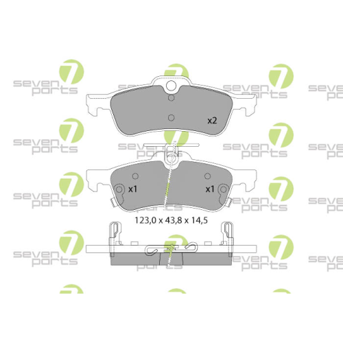 Bremsbelagsatz Scheibenbremse 7 Seven Parts SVP21710 f&uuml;r Daihatsu Honda Lexus