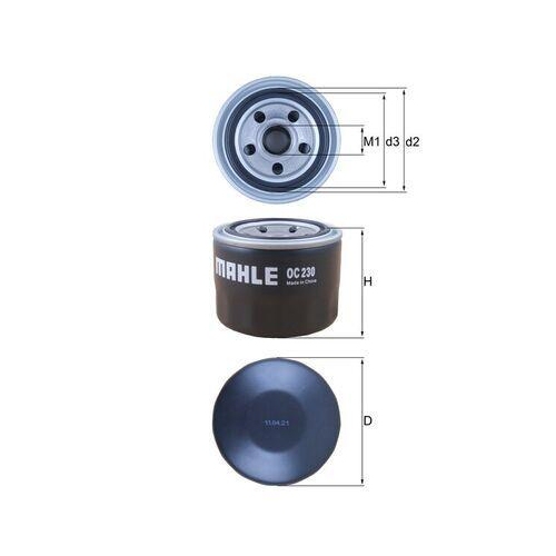 &Ouml;lfilter Mahle OC 230 f&uuml;r Ford Gmc Isuzu Mitsubishi Subaru Hyundai Kia Proton